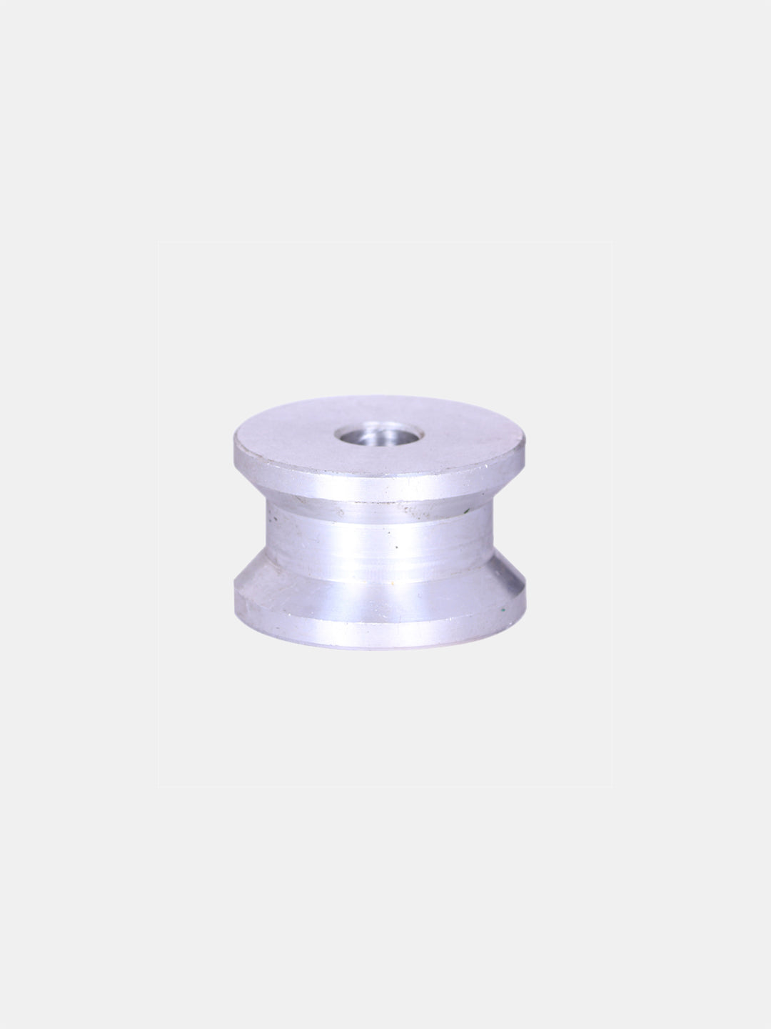 Aluminum motorcycle exhaust bend pipe adapter on white background