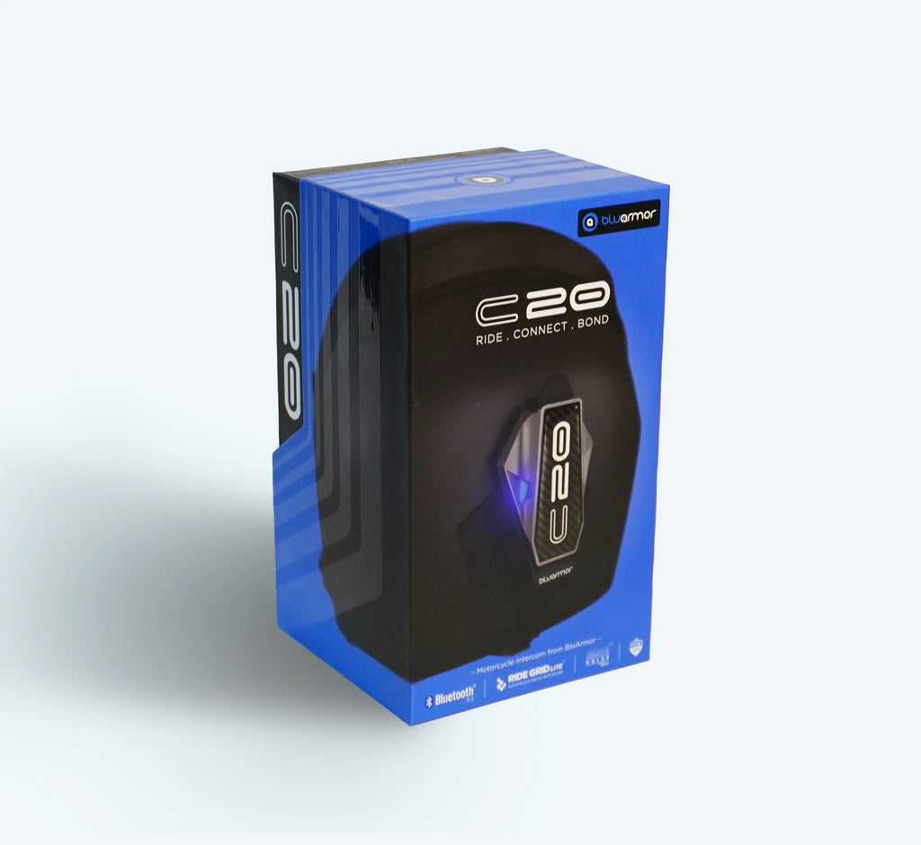 BLUARMOR C20 Motorcycle Intercom System with RIDEGRID™ Lite - Crystal-Clear Rider Communication