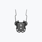 Motorcycle luggage carrier rack, black metal, isolated on white background