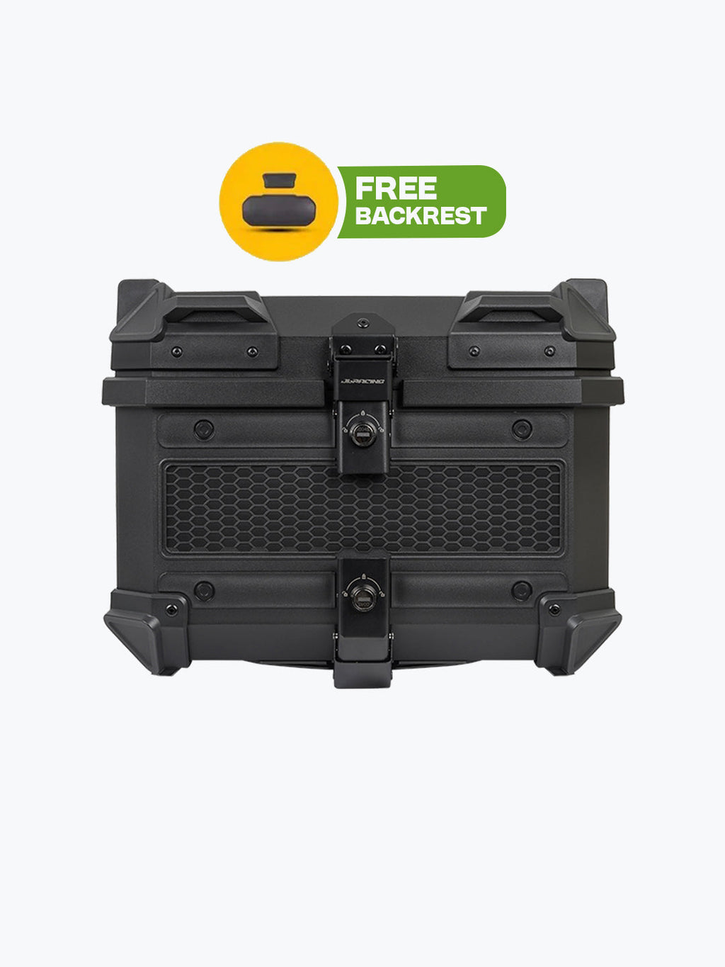 JB Racing MC 45L Top Box - Black Economy Edition with Backrest Pad