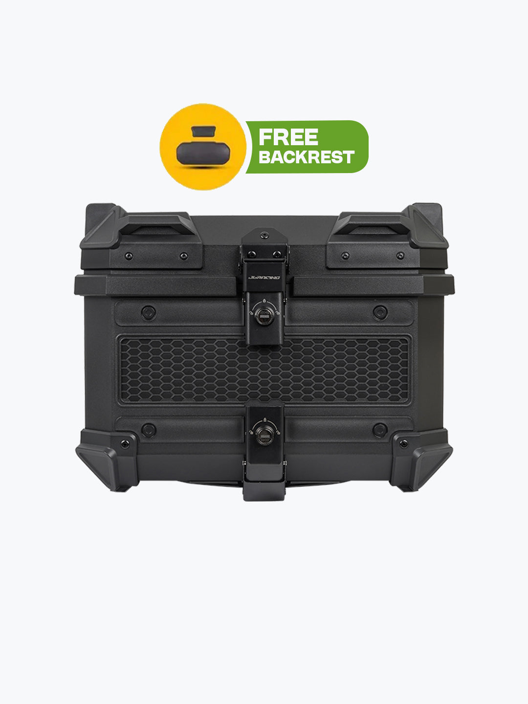 JB Racing MC 45L Top Box - Black Economy Edition with Backrest Pad