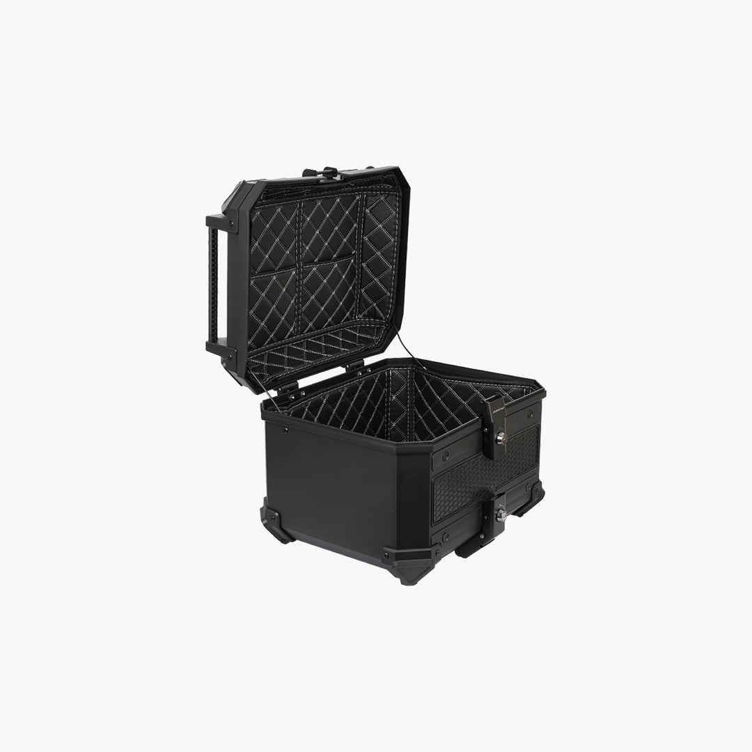 JB Racing MC 45L Top Box - Black Economy Edition with Backrest Pad
