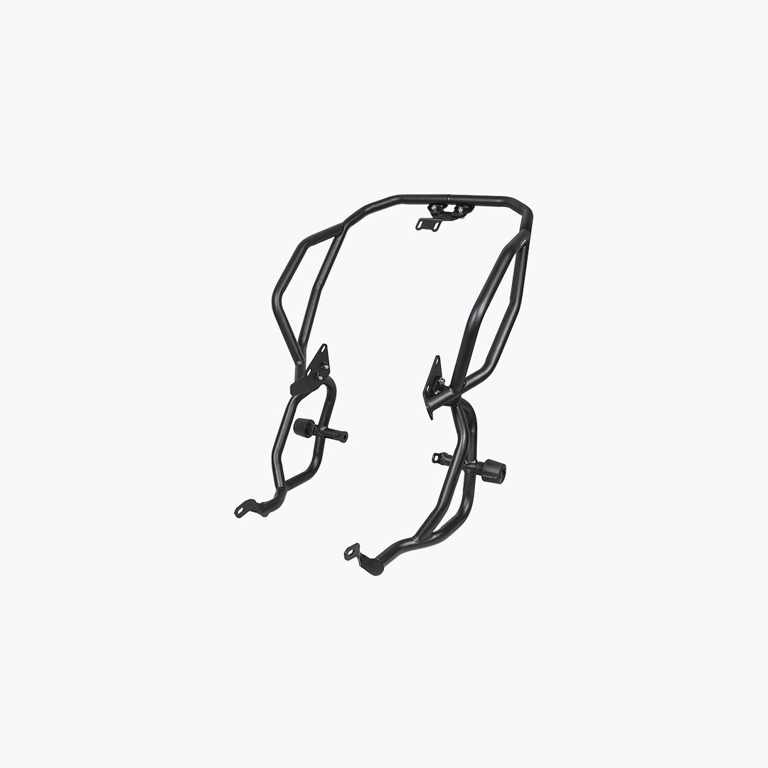 Motorcycle black crash guard frame isolated on white background