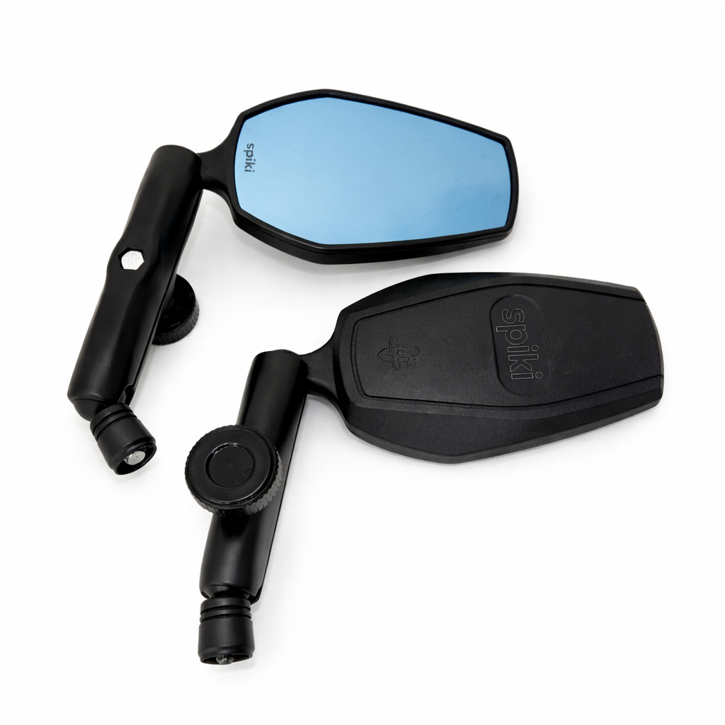 SPIKI Nomad Series Adventure 4.0 Motorcycle Mirrors — 360° Rotatable, Dino-Lock Adjustable, Universal Side Mirrors for Road & Off-Road Riding (Upgraded)