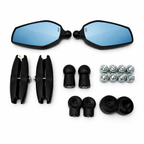 SPIKI Nomad Series Adventure 4.0 Motorcycle Mirrors — 360° Rotatable, Dino-Lock Adjustable, Universal Side Mirrors for Road & Off-Road Riding (Upgraded)