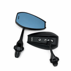 SPIKI Napoleon Ray Mirrors (Pair) – Anti-Glare Oval Mirrors with Short Stems, Shock-Resistant, Universal Fit for Motorcycles & Scooters