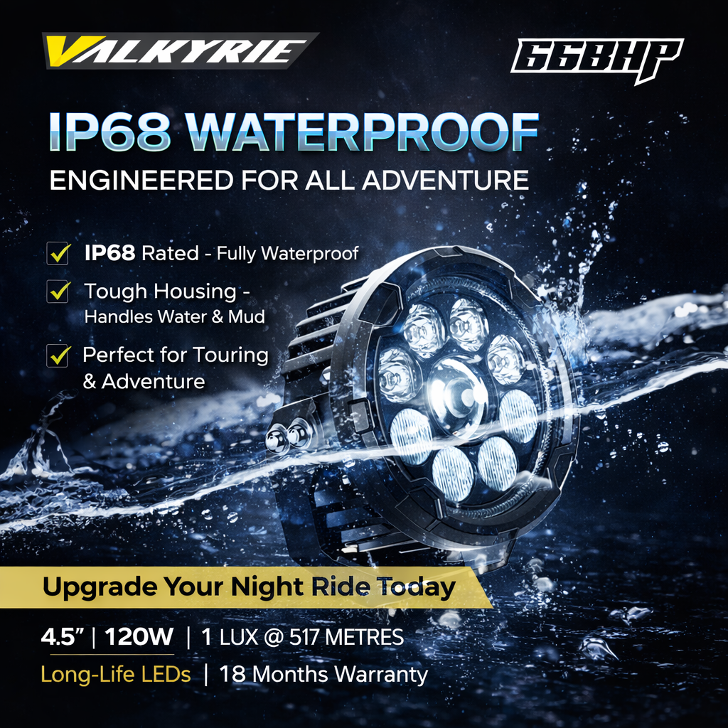 66BHP Valkyrie 4.5" Ultra Vision Auxiliary Light – 120W, High/Low Beam, Amber DRL, 13,200 Lumens, IP68 Waterproof