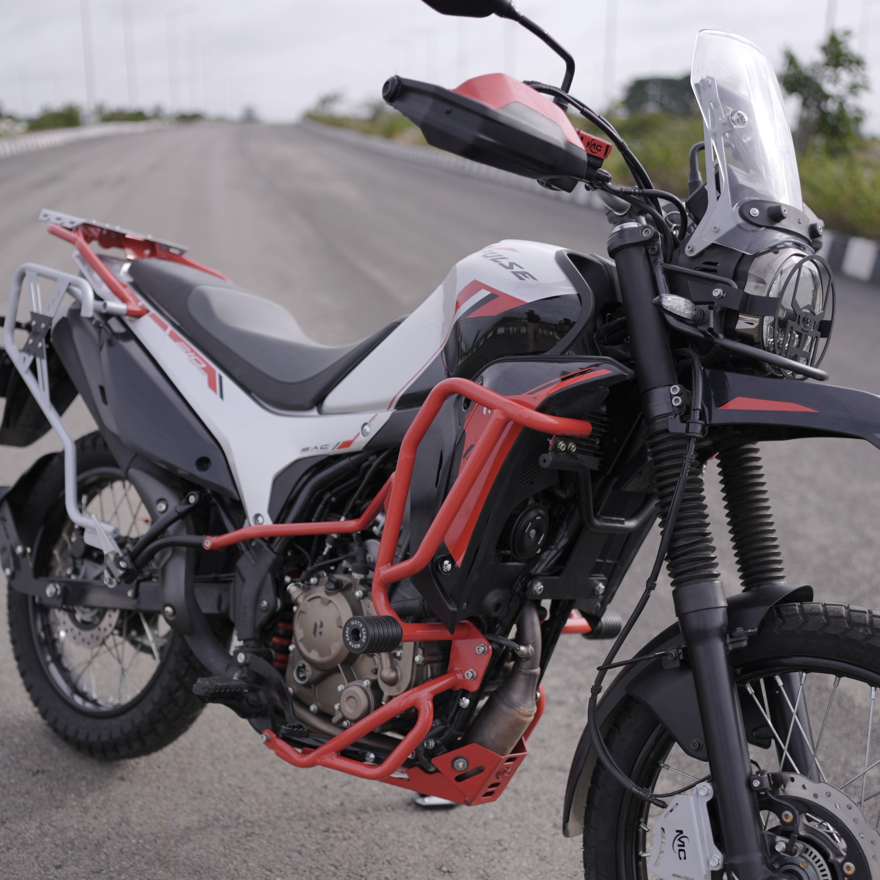 Red Upper Crash Guard for Hero Xpulse 210 – Heavy-Duty Protection