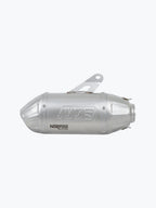 Stainless steel motorcycle exhaust slip-on silencer with Norifumi logo on side