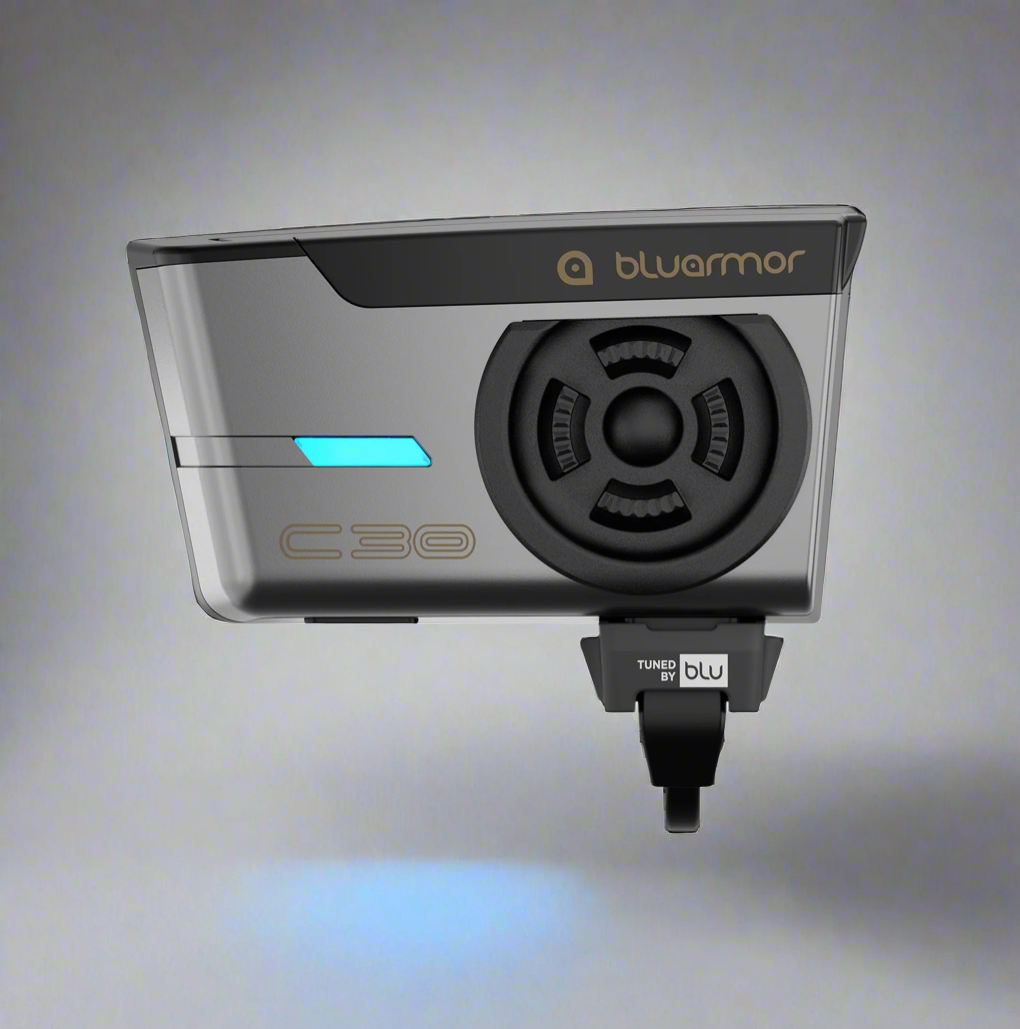 BluArmor C30 Mesh Bluetooth Intercom System — Universal Helmet Compatibility, 1-Year Warranty