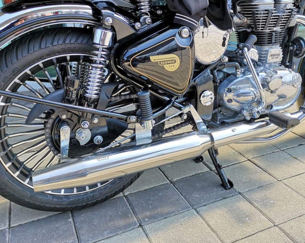 Moto Wings Cone Barrel Exhaust Chrome for Royal Enfield Classic 350 2012 to 2020 - Moto Modz