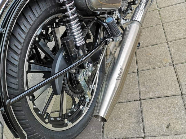 Moto Wings Cone Barrel Exhaust Chrome for Royal Enfield Classic 350 2012 to 2020 - Moto Modz