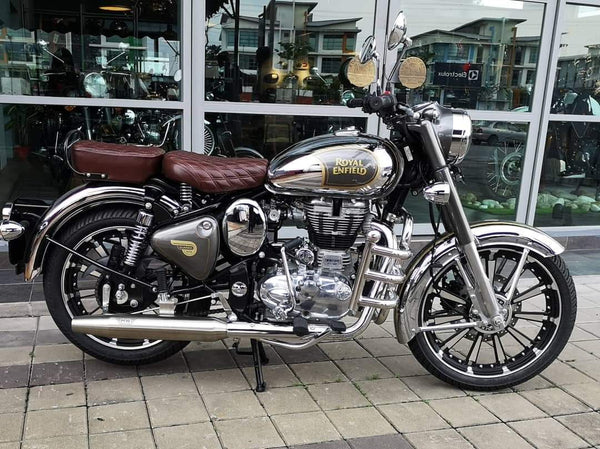 Moto Wings Cone Barrel Exhaust Chrome for Royal Enfield Classic 350 2012 to 2020 - Moto Modz