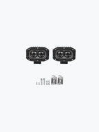 Pair of oval LED off-road driving lights with mounting brackets and hardware set