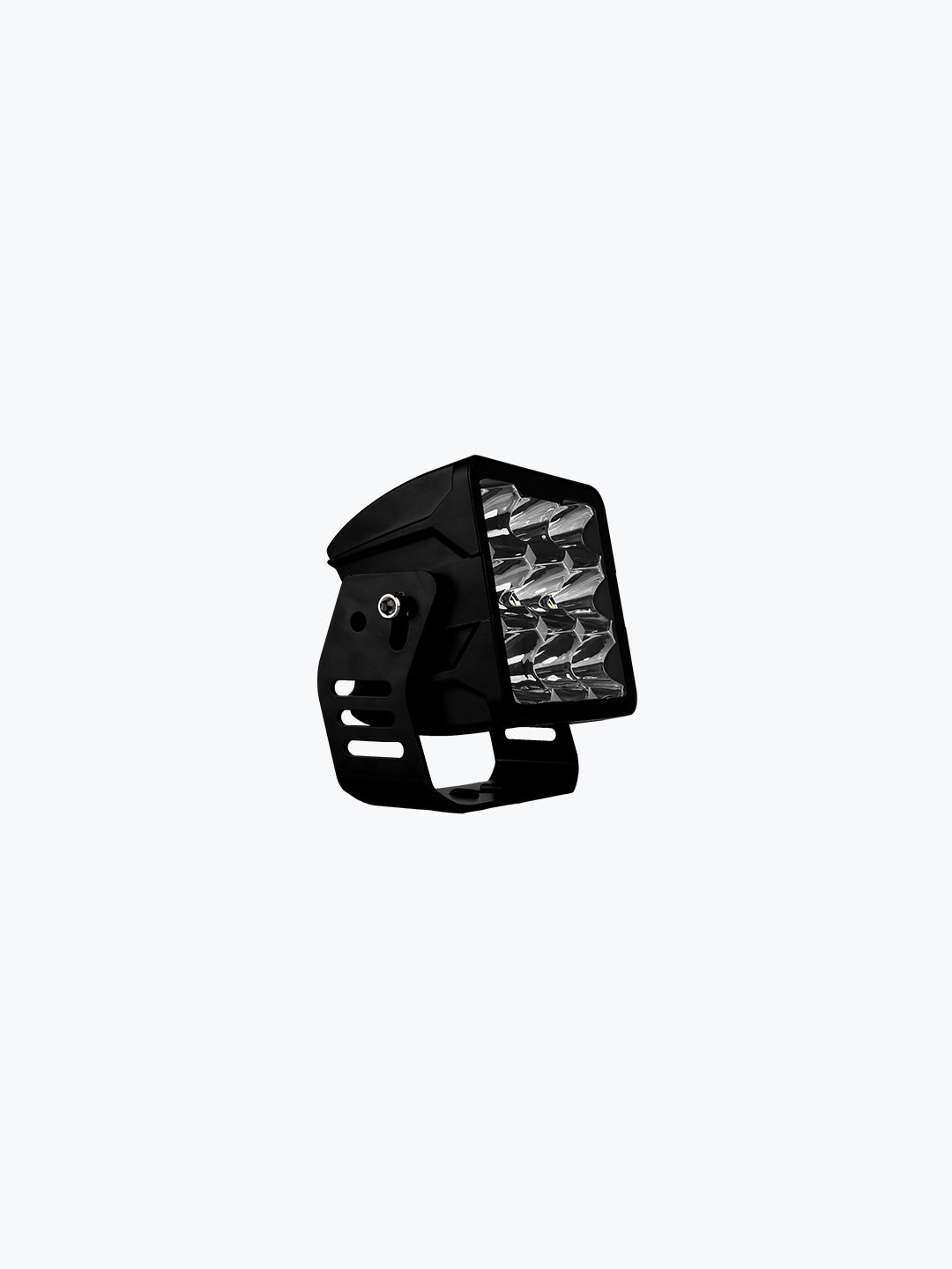 Square black LED fog light with bezel-less design for motorcycles or vehicles