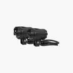 Pair of black motorcycle auxiliary LED lights with mounting brackets and wires