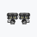 Pair of rectangular LED motorcycle auxiliary lights with black housings and mounting brackets