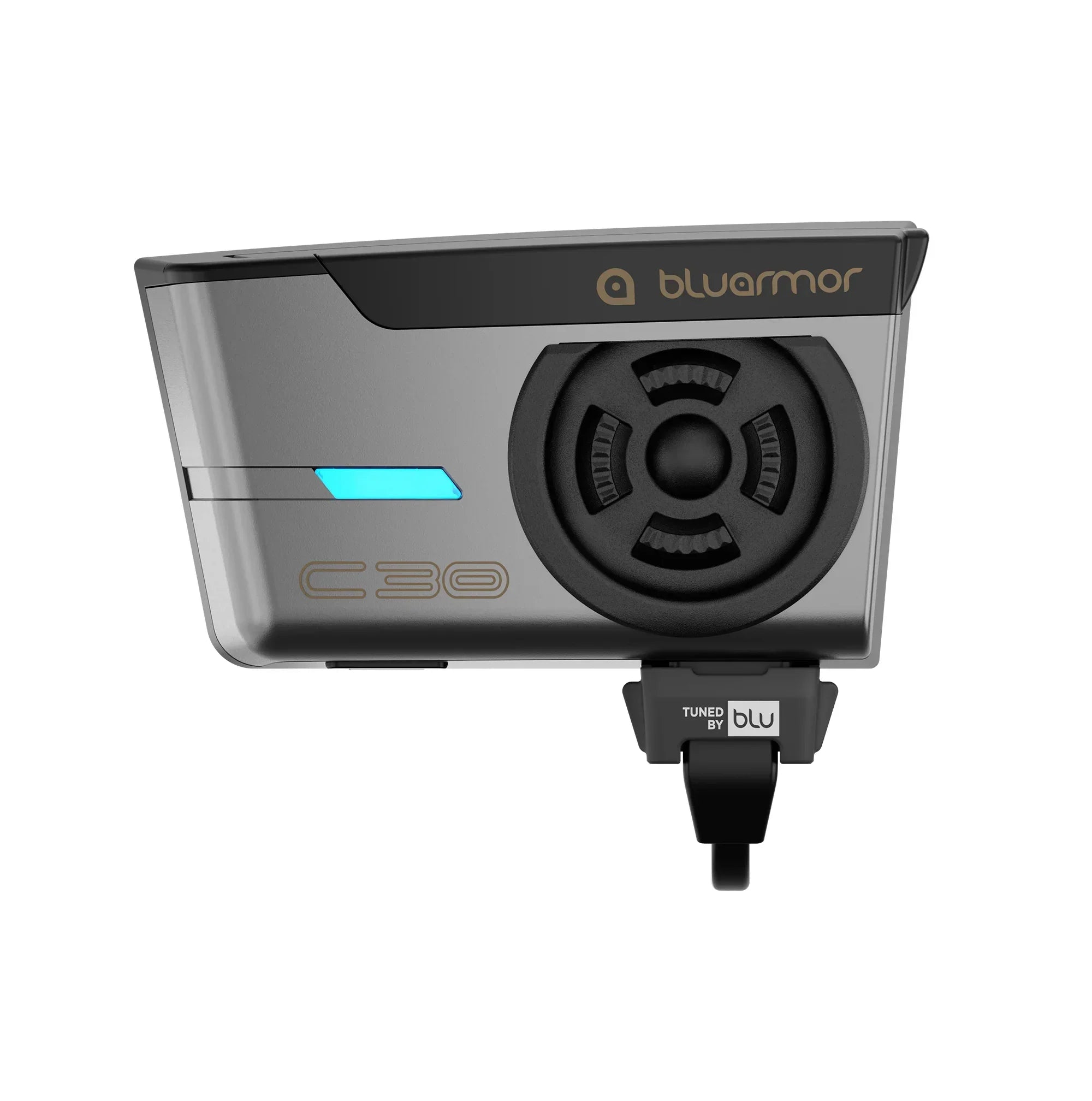 BluArmor C30 Mesh Bluetooth Intercom System — Universal Helmet Compatibility, 1-Year Warranty