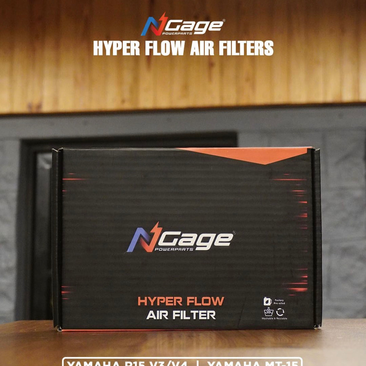 Yamaha XSR155 HyperFlow Air Filter by Ngage Powerparts – High-Flow Performance Upgrade