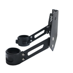 Black metal motorcycle license plate holder with adjustable mounting brackets