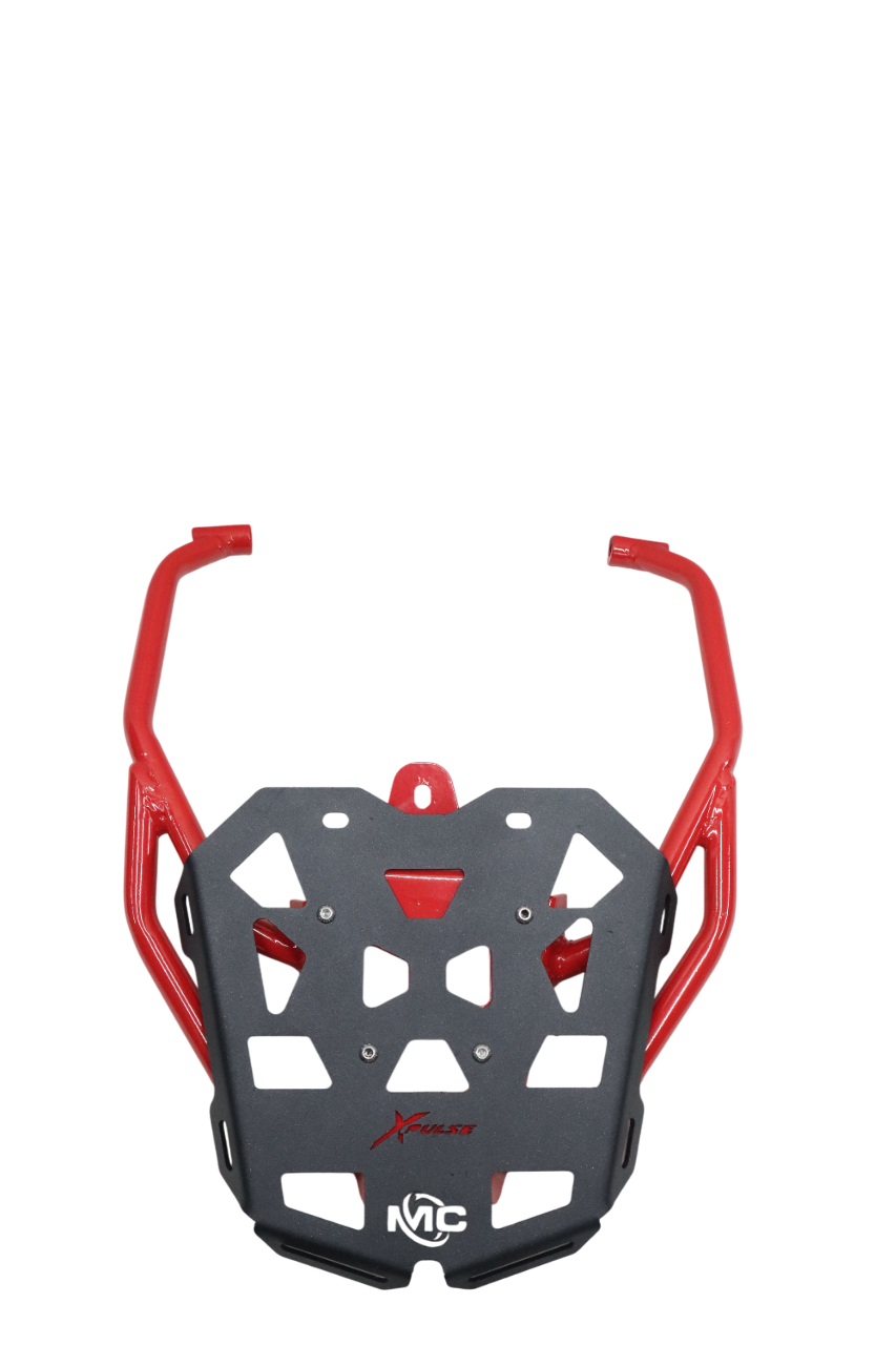 Red & Black Pipe Carrier for Hero Xpulse 210 – Durable Motorcycle Cargo Rack
