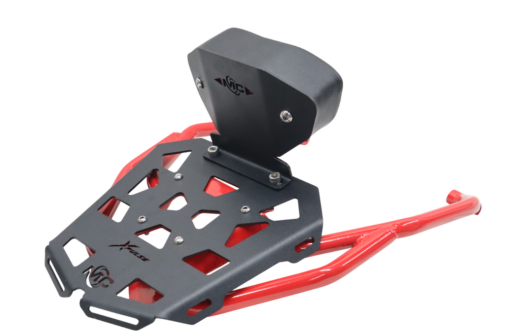 Premium Red & Black Pipe Carrier with Backrest for Hero Xpulse 210