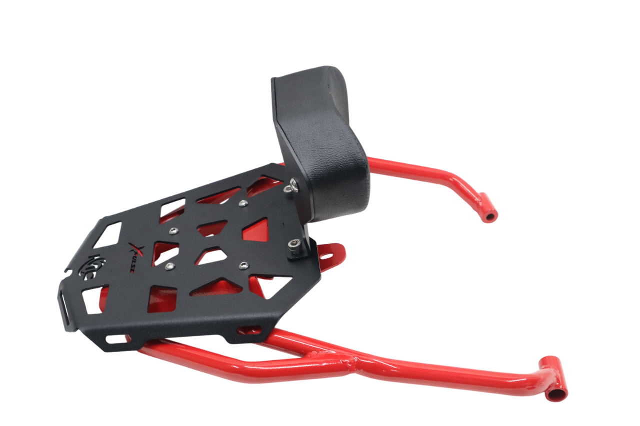 Premium Red & Black Pipe Carrier with Backrest for Hero Xpulse 210