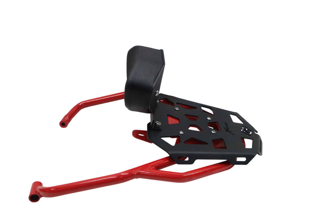 Premium Red & Black Pipe Carrier with Backrest for Hero Xpulse 210