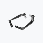Carbon fiber motorcycle handlebar lever guards on white background