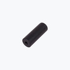 black cylindrical motorcycle footpeg with threaded end on white background