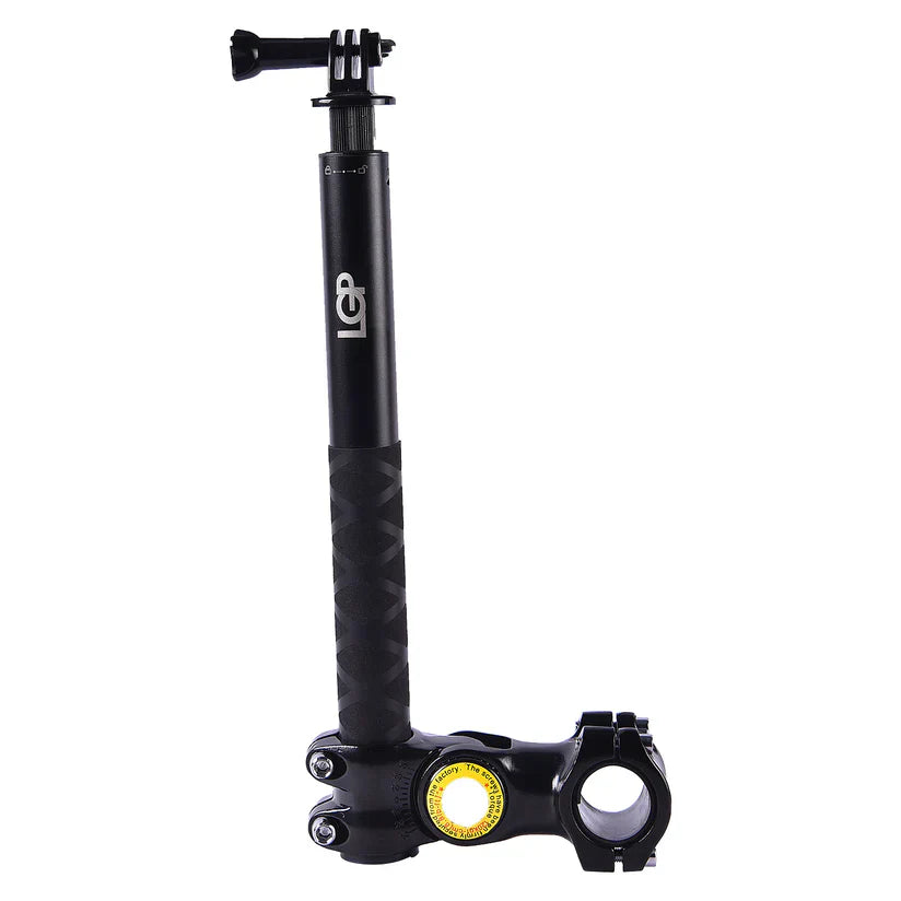 LGP Motorcycle & Bike Handlebar Mount with Invisible Selfie Stick — Adjustable Clamp Holder for GoPro HERO 11/10/9/8 and Insta360, Action Camera Bracket Adapter