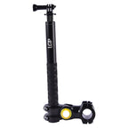 LGP Motorcycle & Bike Handlebar Mount with Invisible Selfie Stick — Adjustable Clamp Holder for GoPro HERO 11/10/9/8 and Insta360, Action Camera Bracket Adapter