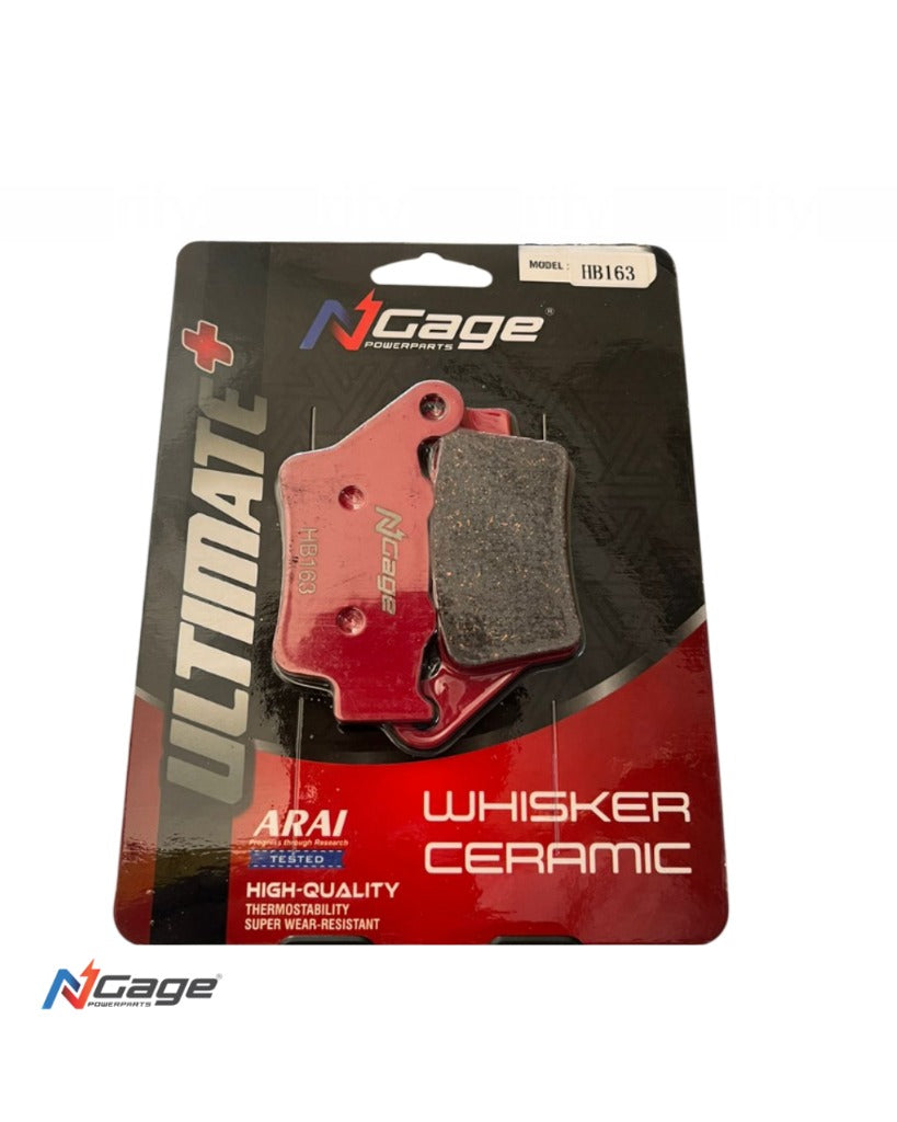 NGage Powerparts rear whisker ceramic Ultimate+ brake pads for Royal Enfield Classic Reborn 350, Meteor 350, Hunter 350 and Shotgun 650 – Moto Modz