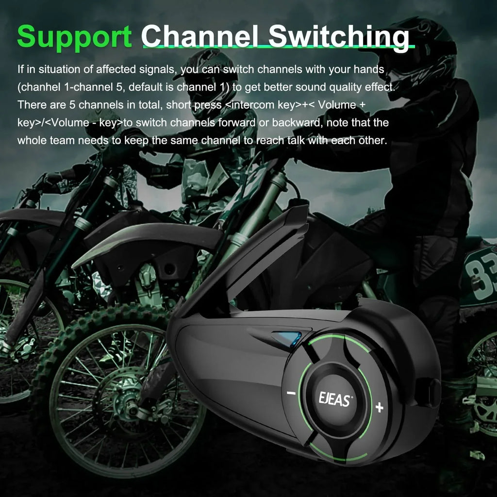 EJEAS VNetphone Q8 Mesh Intercom – Seamless Wireless Mesh Communication for Helmets