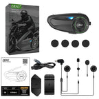 EJEAS Q8 Motorcycle Mesh Intercom – Simultaneous Group Talk for 6 Riders with 1-Year Warranty