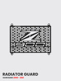 Premium Radiator Guard for Kawasaki Z900 2021 - Black Matte & Silver - RD 732