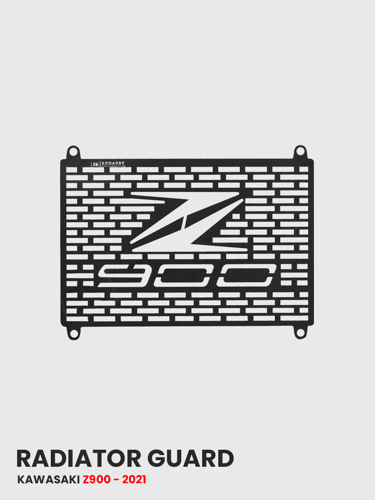 Premium Radiator Guard for Kawasaki Z900 2021 - Black Matte & Silver - RD 732