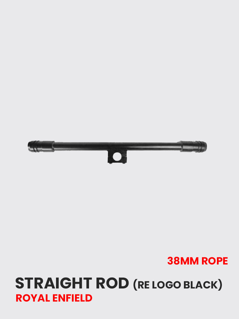 RE Logo Straight Rod – Black, 38mm (Model RE 015B)
