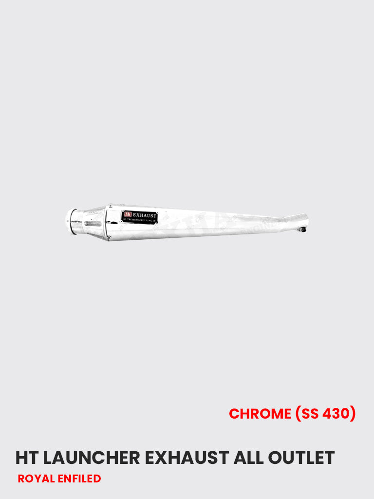 HT Launcher Exhaust - All Outlet Chrome Finish, SS 430 Stainless (RE 079C)