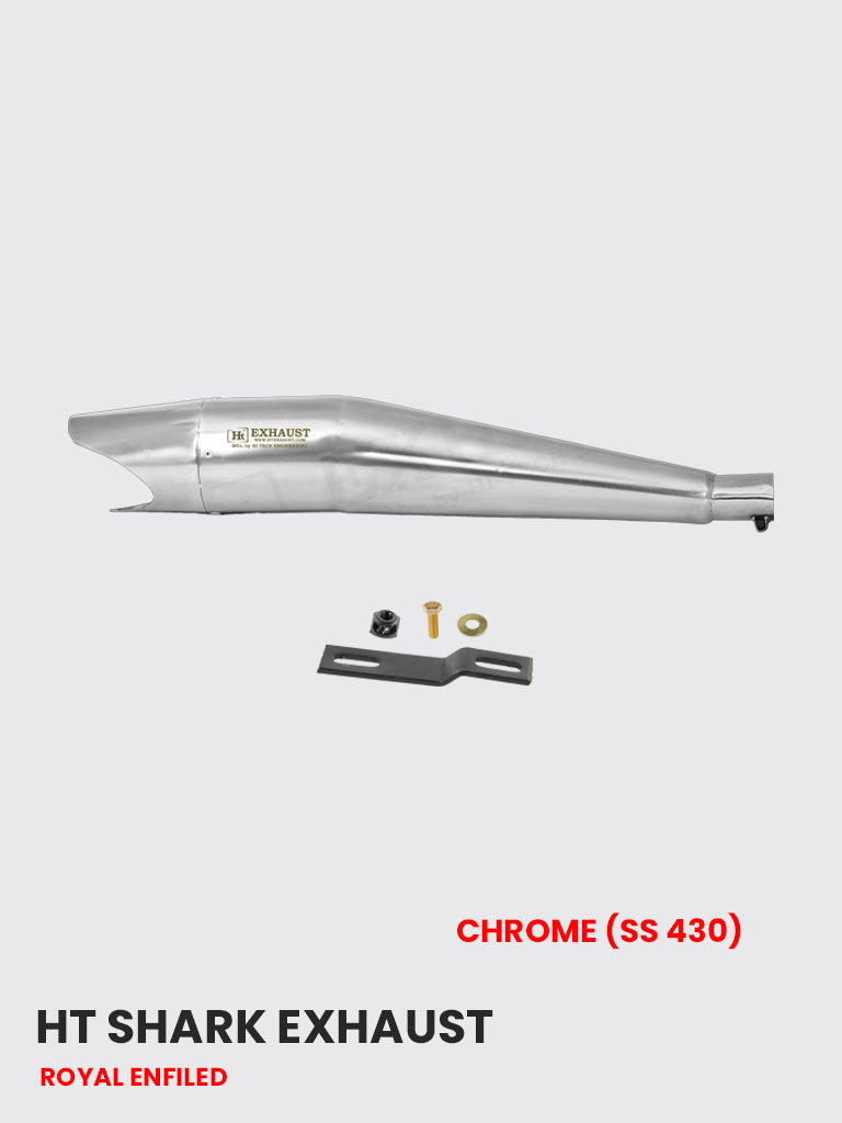 HT Shark Chrome Exhaust System - SS 430 Stainless Steel - RE 082C