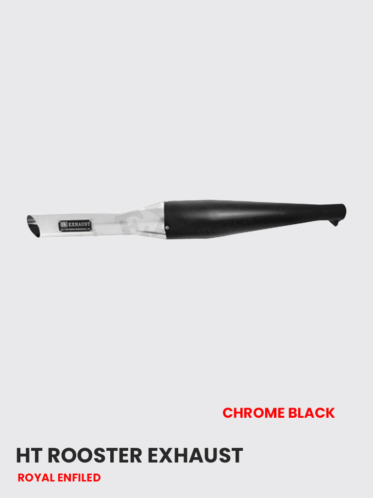 HT Rooster Exhaust Chrome & Black Finish - RE 088CB