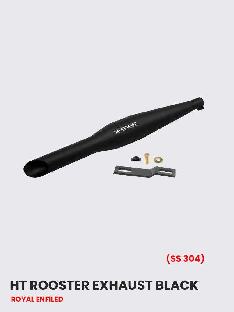 HT Rooster Black Exhaust (SS 304 Stainless) - RE 088SSB