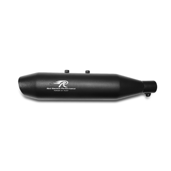 Red Rooster Performance Rumbler Max Exhaust Matte Black for Royal Enfield Hunter 350 Classic Reborn 350 - Moto Modz