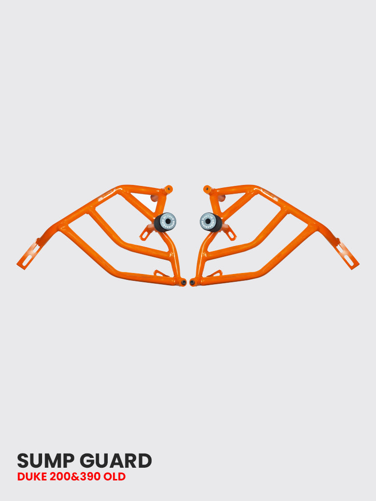 HITECH DUKE 125/200 Crash Guard - Orange (Old Model) with 4 Metal Sliders - Fits DUKE 125 & 200 - SB 550