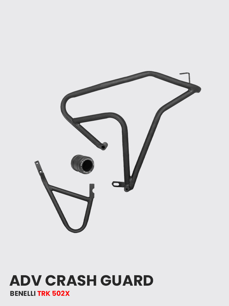 ADV Crash Guard with Dual Metal Sliders for Benelli TRK 502 X – Matte Black, SB 752