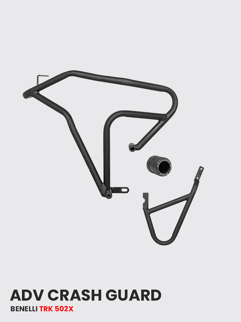 ADV Crash Guard with Dual Metal Sliders for Benelli TRK 502 X – Matte Black, SB 752