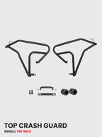 Premium Crash Guard with 2 Metal Sliders for Benelli TRK 502 X, Black Matt - SB 756
