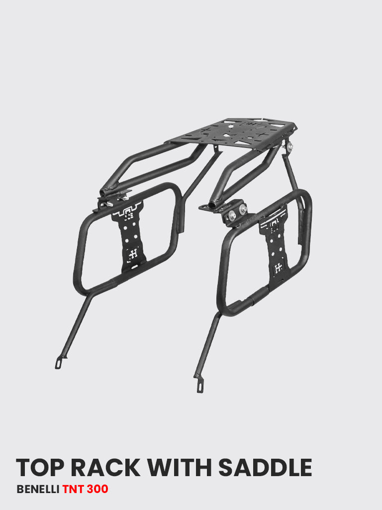 Benelli TNT 300 Top Rack, Saddle Stay & Jerry Can Mount — SB 818