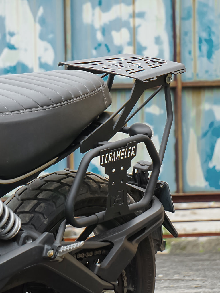Ducati Scrambler 800 Matte Black Top Rack with Saddle Stay - SB 824