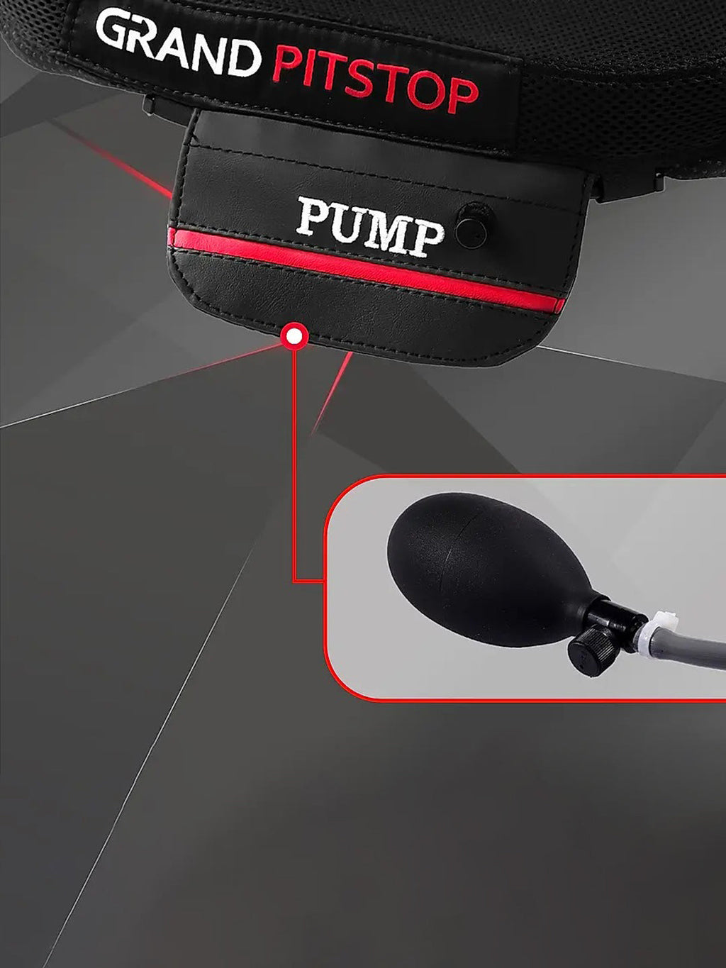 Motorcycle air seat cushion with manual pump for added comfort and pressure relief